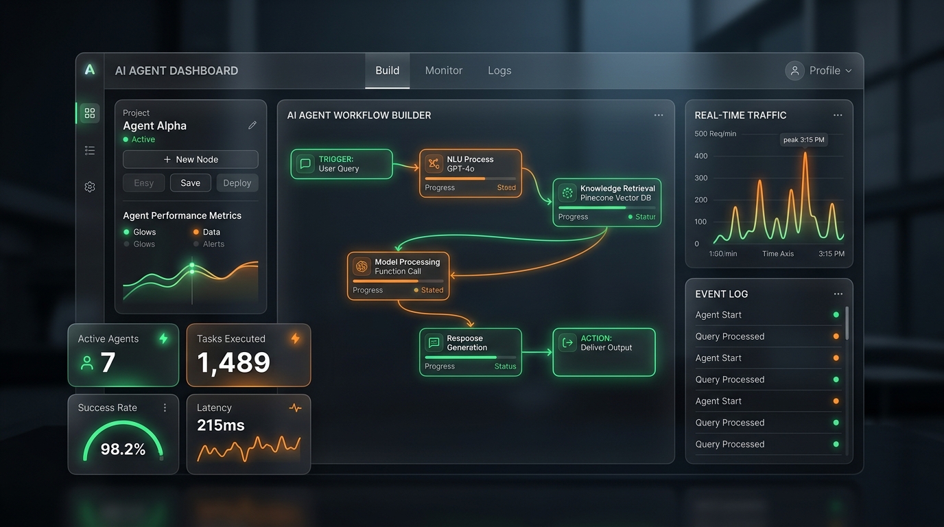 Sveety KI Agent Workflow Builder Dashboard